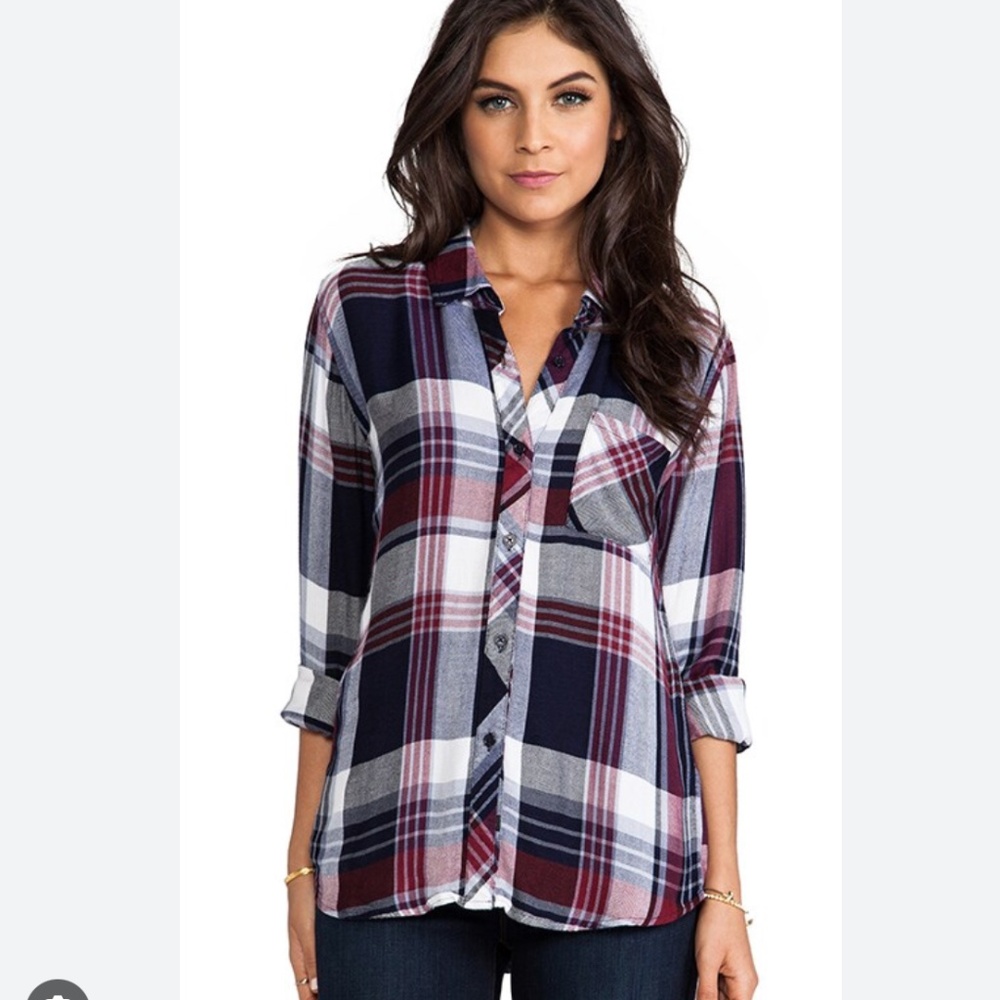 Rails Hunter Button Down Flannel Style Shirt In W… - image 1